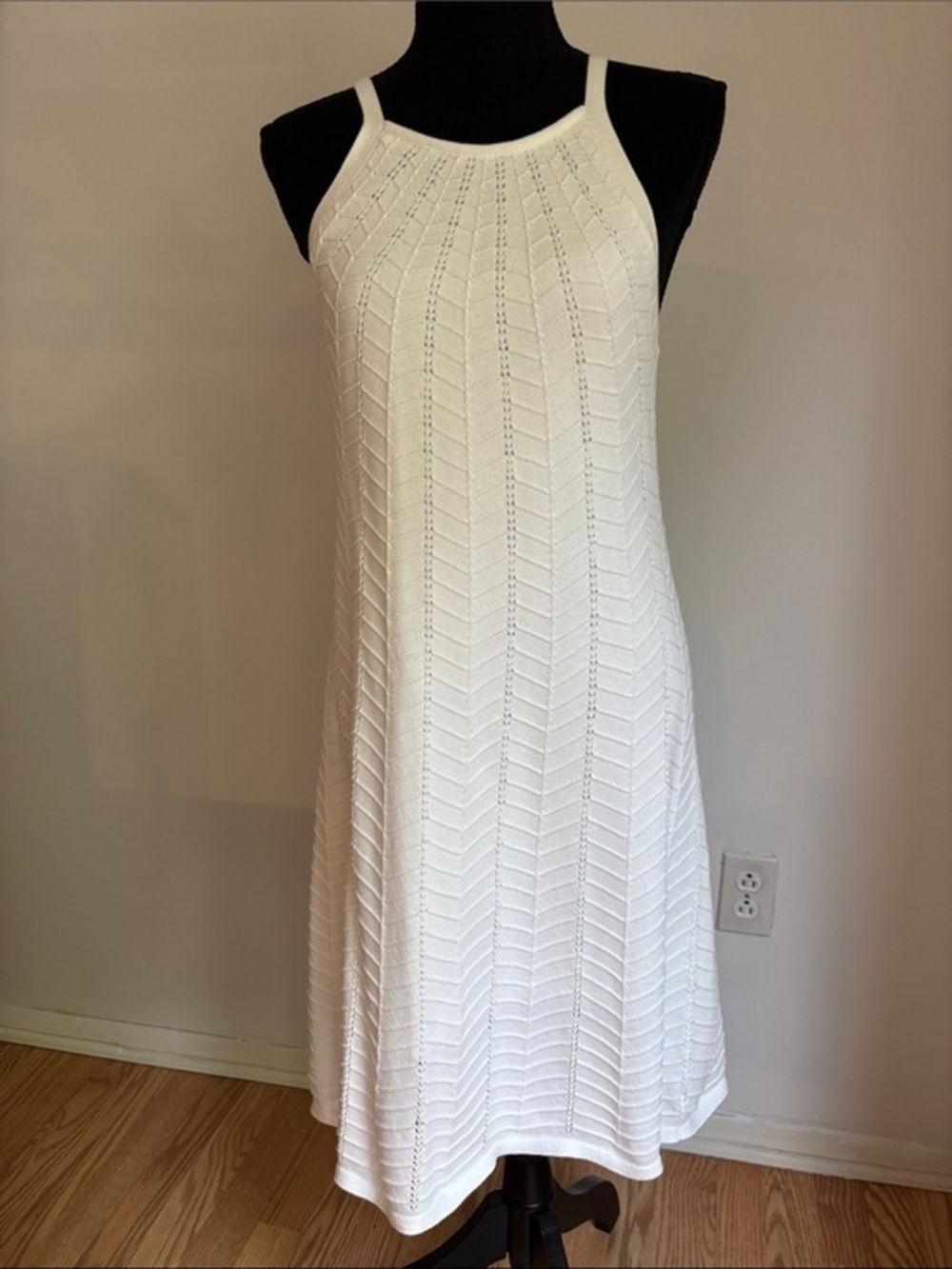 LOFT white sweater tank dress FLAWLESS NWOT size XS fully lined! Beach wedding! - Picture 1 of 3